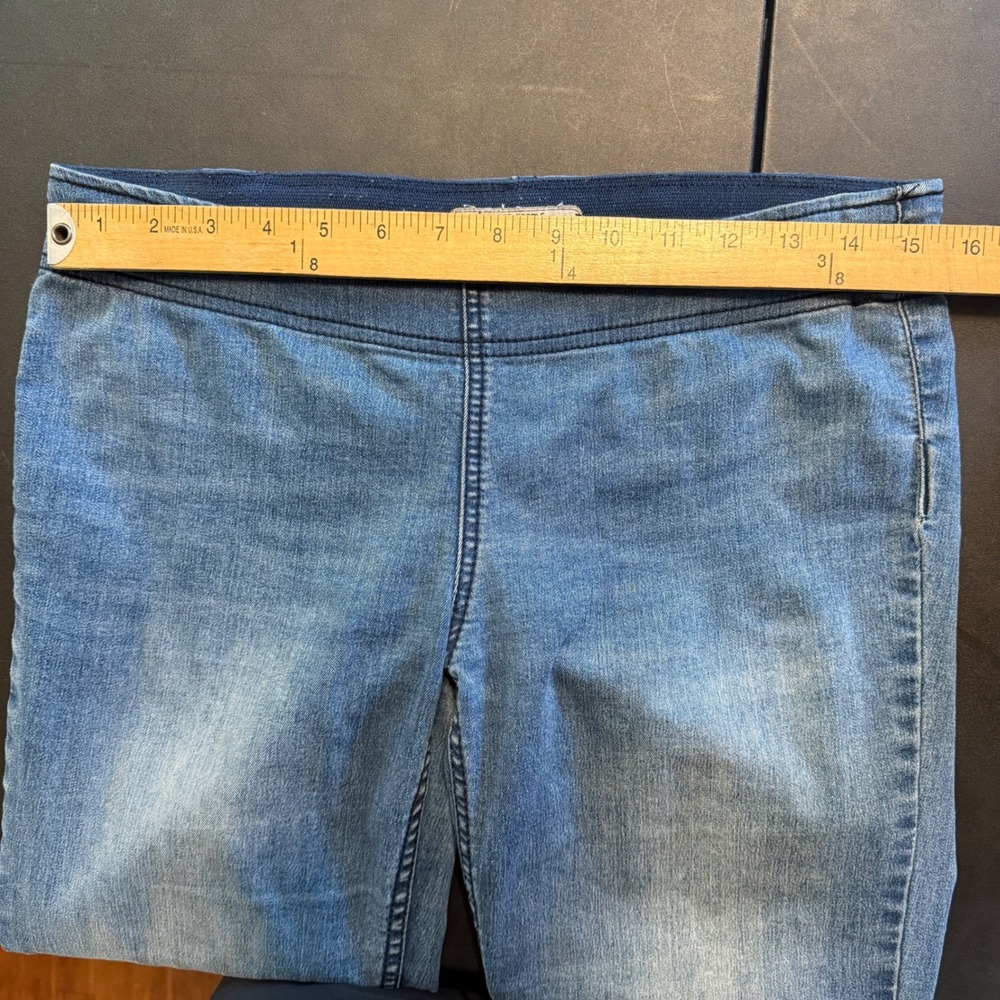 Free People Penny PullOn Flare Jeans 28 Blue High Rise Stretch Bell Bottom Boho - Picture 4 of 9